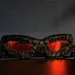 Hu bane Personality Punk Sunglasses men Y2K Hip-hop Retro Small Frame Performance