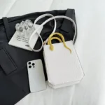 Stone Patterned Handbag for Women Glossy Purse and Handbags Crossbody Bags - Image 5
