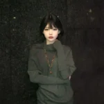 Y2k Korean Fashion Slim Batwing Sleeve Autumn Sweaters 2000s Pure Color Subculture - Image 2