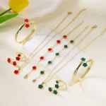 5 Pcs Set Jewelry Stainless Steel Five Leaf Clover 316L Bracelets For Women - Image 5