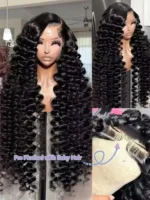 40 42 Inch HD Loose Deep Wave 13x6 Lace Front Human Hair Wigs Brazilian Curly 0% - Image 3