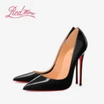 Black Women's Elegant High Heels Red Shiny Bottoms Luxury Brand Women Heels 2025