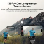 Wireless lavalier microphone with charging case, LED battery level display, 36-hour battery lifeoid, vlogging, and live streaming - Image 7