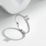 MODIAN D Color Moissanite Ring Delicate Square 925 Sterling Silver Lab Diamond - Image 4
