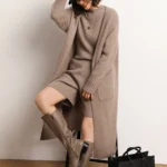 Women's Cashmere Sweater Long Cardigan Loose Thick Versatile Autumn Winter Solid 100% Cashmere Knitwear Korean Style Outerwear