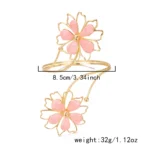 Fashion Metal Hollow Flower Cuff Bangle for Women Personality Opening Adjustable - Image 3