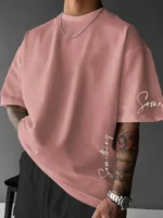 2026 Summer New Men's T-shirt with 3D Letter Pattern Printing Street Casual - Image 4