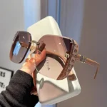 QVQV Luxury Designer Square Sunglasses Women High Quality Letters Sun Glasses - Image 3