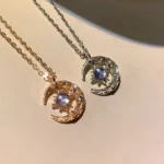 LATS Star Moon Pendant Necklaces for Women Simple Clavicle Chain