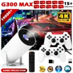 G300 MAX Retro Video Game Console Game Projector Wireless Controller Plug