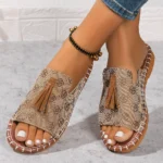 Women Slippers Summer Casual Beach Holiday Slippers New Fashion Fringe Outdoo - Image 3