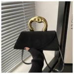 New Minimalist Design Shoulder Bag for Women Light Luxury Large Capacity Casual Metal