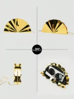 Stylish Gold Acrylic Evening Bag Party Bag Women's Chain Crossbody Bag Glossy - Image 6