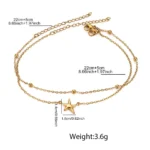 Stainless Steel 18K Gold Plated Starfish Ankle for Women Dainty Tiny Bead Adjustable - Image 5