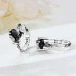 Orstarry Original 925 Sterling Silver Vine Love Black Zirconia Earrings Women - Image 2