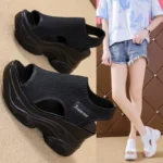 Women's Sandals 2026 Summer Wedge Heel Elastic Cloth Cover Foot - Image 2