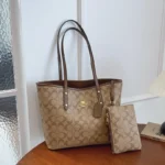 Large Capacity Printed Bucket Tote Bag Zipper Opening Single Shoulder Handbag