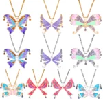Medsor Exquisite Butterfly Necklaces Inlaid Cubic Zirconia Trendy Colorful