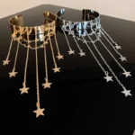 Korean Ins Star Fringe Open Bangles for Women Temperament Arm Chain Spice Sweet Cool