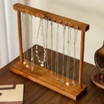 Jewelry Organizer Display Stand Solid Wood Necklace Hanging Countertop Rack - Image 2