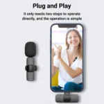 Mini Portable Wireless Lavalier Microphone Cancelling Audio Video Recording - Image 2