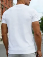 1pc Mens Clothes California Los Angeles Letter Print White TShirt, Unisex Casual Crew Neck Tshirt - Image 2
