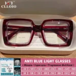 CLLOIO Square Anti-blue light Large Frame Eyeglasses fashion street Optical Reading