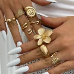 Bohemian Vintage Gold Color Open Joint Ring For Women Vacation Beach
