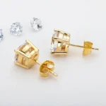 Premium 0.5-2ct Moissanite Diamond Stud Earrings for Women Orginal 925 Sterling Silver - Image 3