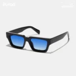 Ruiao 2026 fashion black small rectangular thick frame sunglasses for men - Image 5