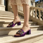 New Elegant 2026 Purple Peep Toe Women Heels with Diamond Accents - Image 5