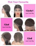 Highlight Green Lace Front Wigs 13X4 Ombre Closure Wig Body Wave Green Skunk Stripe - Image 5