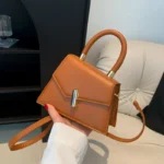 White Fashion Sling Shoulder Bag Trend PU Leather Messenger Handbags - Image 2