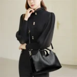 High Quality Soft Leather Women's Handbag Tote Bag Fashion Luxury Women Shoulder Bag - Image 3