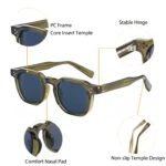 CATERSIDE Fashion Men Sunglasses Small Frame Square Personalized Design Sun - Image 6