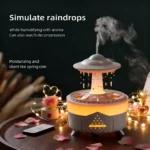 1PC Wall Plug Simulated Raindrop Air Humidifier with Ambient Lights - Image 3