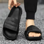 Man Fashion Sandals Solid Beach Slippers Summer Non Slip Sandals Soft Unisex Slides - Image 4