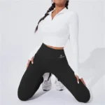 High Waist Yoga Warm Leggins Sports Tights Thermal Woman Running Pants Se - Image 2
