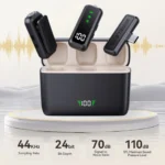 Wireless lavalier microphone with charging case, LED battery level display, 36-hour battery lifeoid, vlogging, and live streaming - Image 3