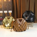 Trendy Vegan Leather Woven Tote Bag for Women Top Handle Purses and Handbags Fashionable