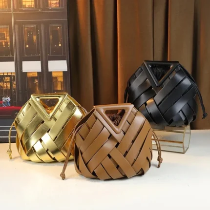 Trendy Vegan Leather Woven Tote Bag for Women Top Handle Purses and Handbags Fashionable