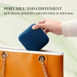 TAIMY Vintage Velvet Travel Jewelry Storage Ring Box Flip with Mirror Organizer - Image 3