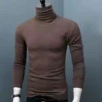 Fall Winter Men Turtleneck Top Long Sleeve Base Shirt Slim Fit Pullover Casual Warm - Image 2
