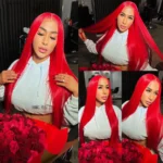 30 36 40 Inch 13x4 13x6 Straight Lace Frontal Wigs Hot Red Front Human - Image 4