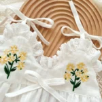 2025 Summer Charming Sleeveless Bow Tie Flower Embroidered Infant Newborn Girls - Image 3