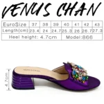 New Elegant 2026 Purple Peep Toe Women Heels with Diamond Accents - Image 2