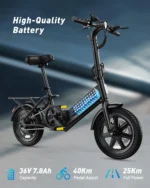【1 Year Warranty】DYU C3 14 inch Folding Electric Bicycle Peak 500W Motor 280WH - Image 2