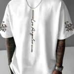 The 2026 summer new men's T-shirt is a casual fashionable and creative