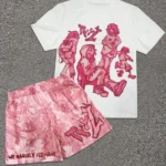 2026 Summer New Men's Short-Sleeved Shorts Set with 3D Pattern Printing