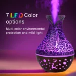 7 Colors Cracked Vase Air Humidifier Star Sky Deep Wood Grain Hollow Out Home